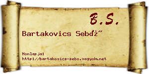 Bartakovics Sebő névjegykártya